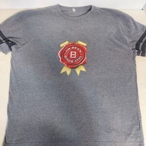 Jim Beam Team Beam Gray T-Shirt Striped Sleeve Menswear Top‎